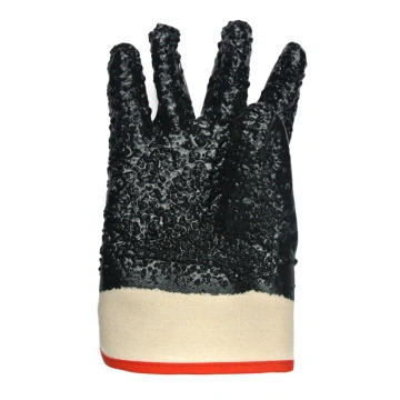 Black PVC Dipped gloves anti-cut safety cuff